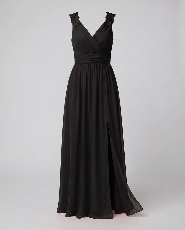 Vespera | Elegant V-Neck Women's Evening Dress with Side Slit 5