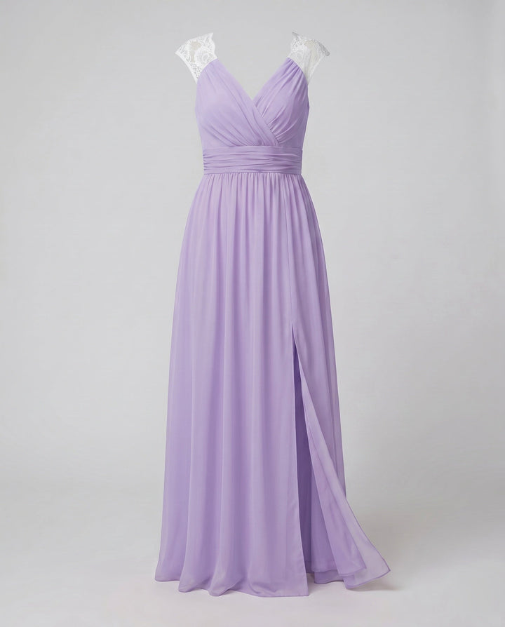 Vespera | Elegant V-Neck Women's Evening Dress with Side Slit 6