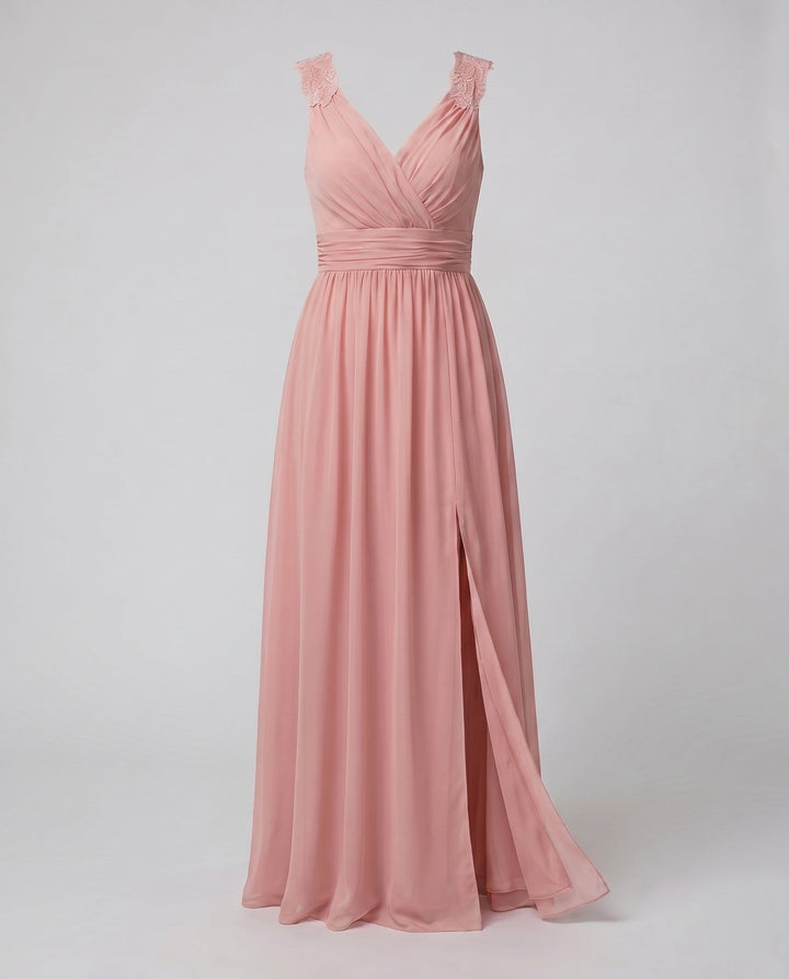 Vespera | Elegant V-Neck Women's Evening Dress with Side Slit 7