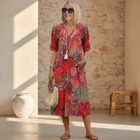 Bianca | Relaxed Fit Floral Midi Dress for Women