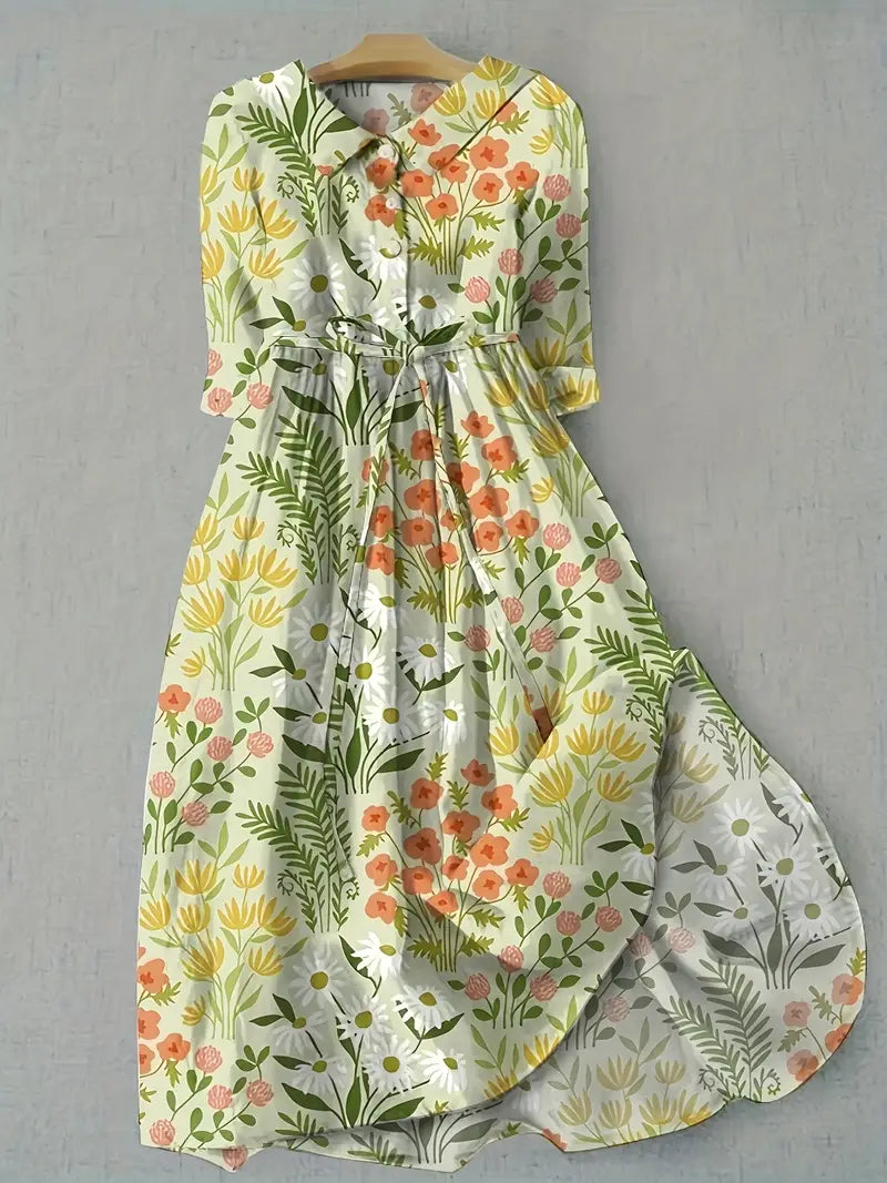 Vibrant | Elegant Floral Women's Dress for Casual and Formal Wear 0