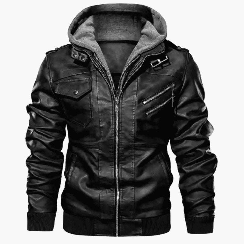 Victor | Premium Leather Hooded Jacket for Timeless Style 0