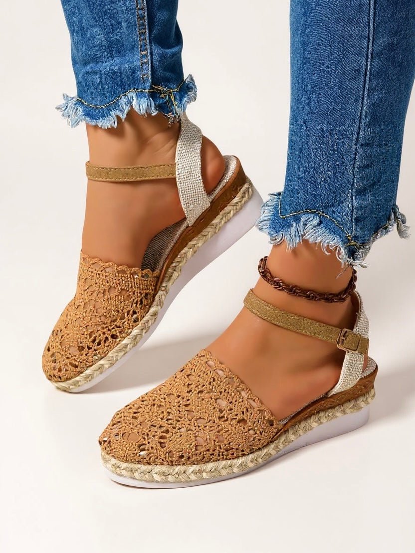 Victoria | Women's Boho Crochet Ankle-Strap Espadrille Comfortable Sandals 0