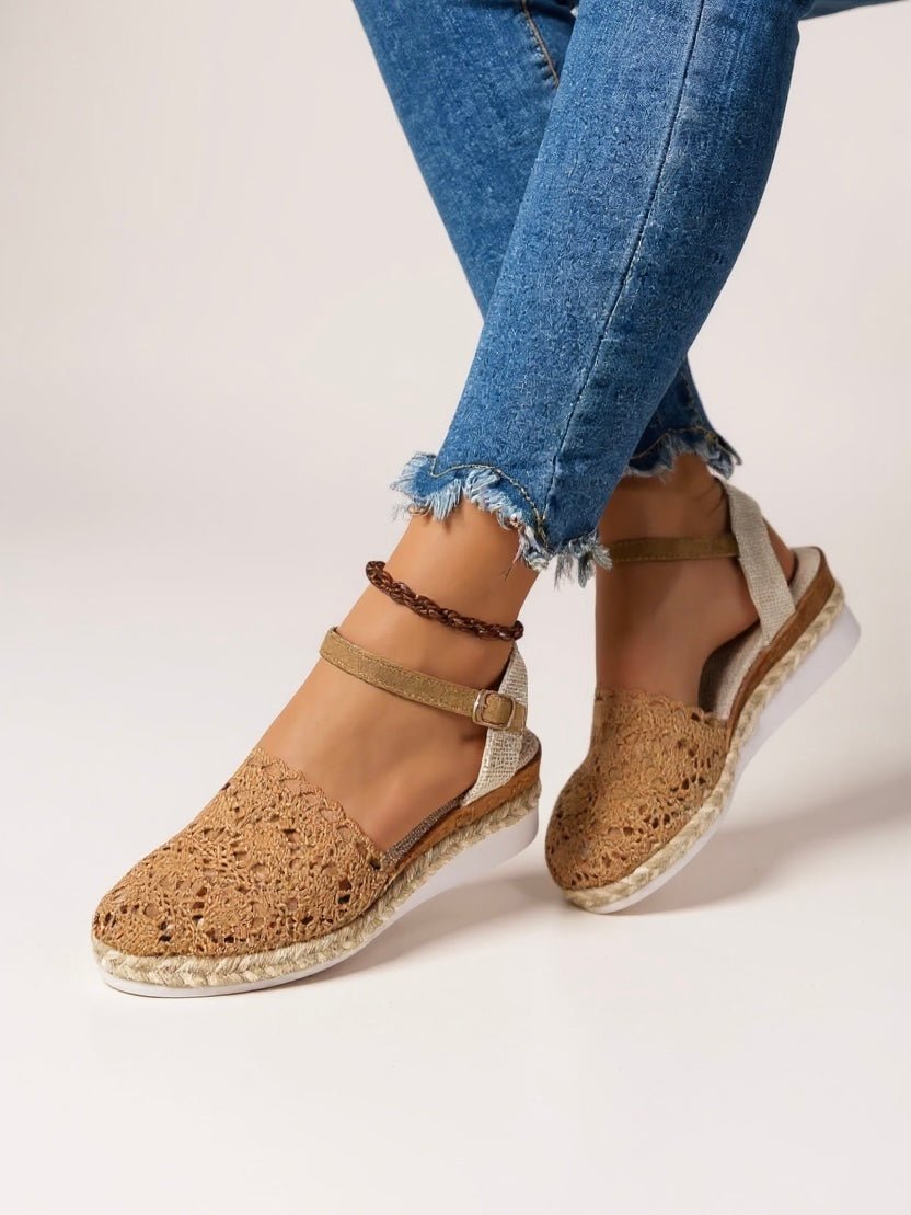 Victoria | Women's Boho Crochet Ankle-Strap Espadrille Comfortable Sandals 1
