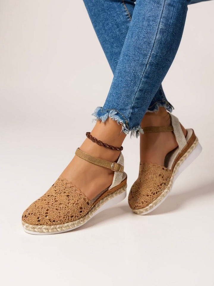 Victoria | Women's Boho Crochet Ankle-Strap Espadrille Comfortable Sandals 1