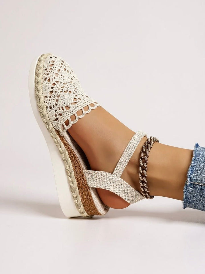 Victoria | Women's Boho Crochet Ankle-Strap Espadrille Comfortable Sandals 4