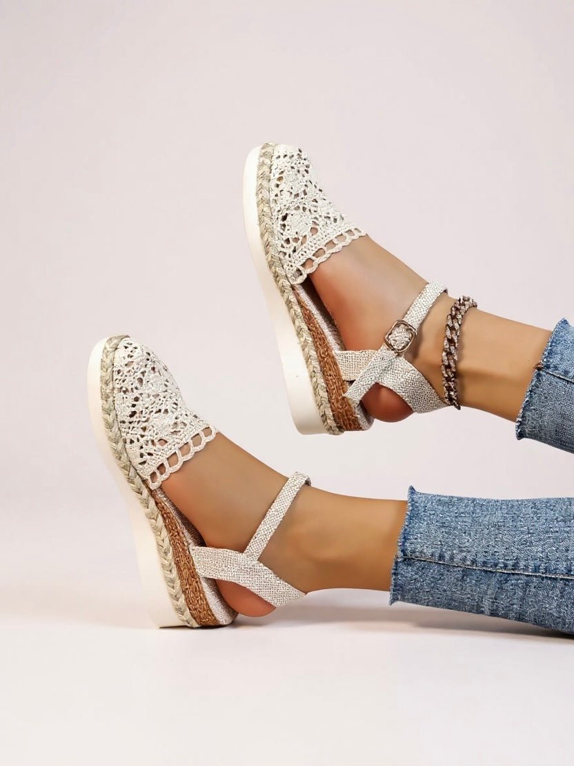 Victoria | Women's Boho Crochet Ankle-Strap Espadrille Comfortable Sandals 5