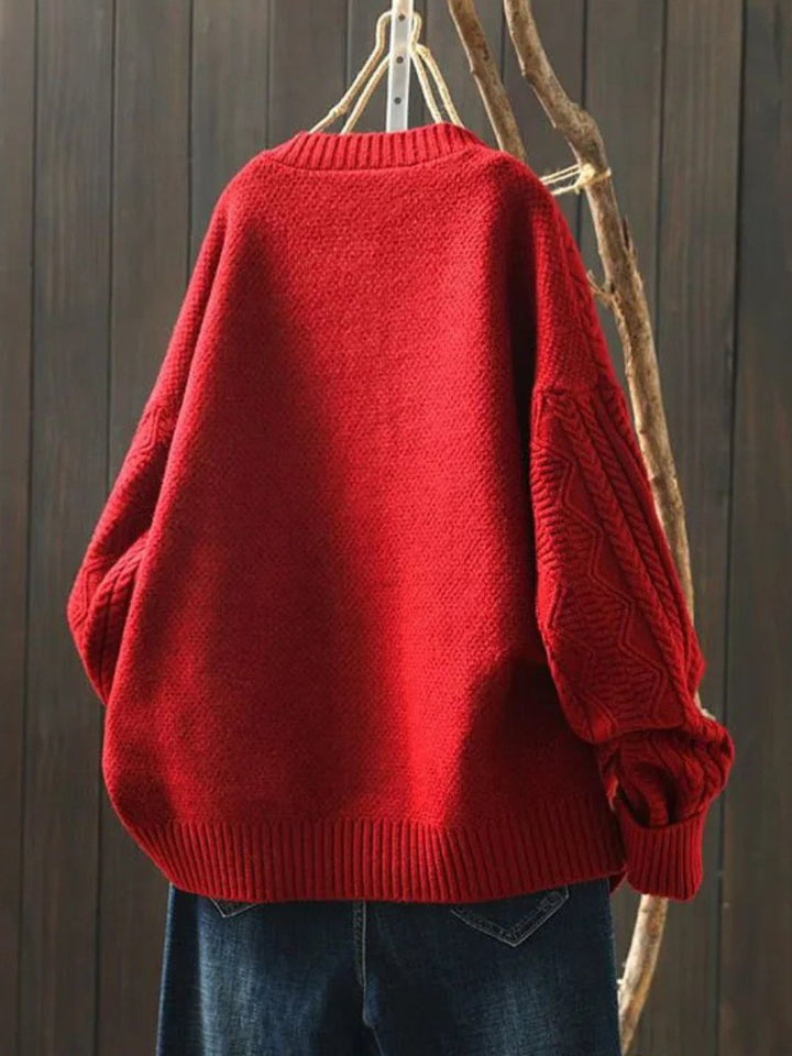 Victoria | Women's Oversized Cable-Knit Button-Down Cardigan Sweater 2