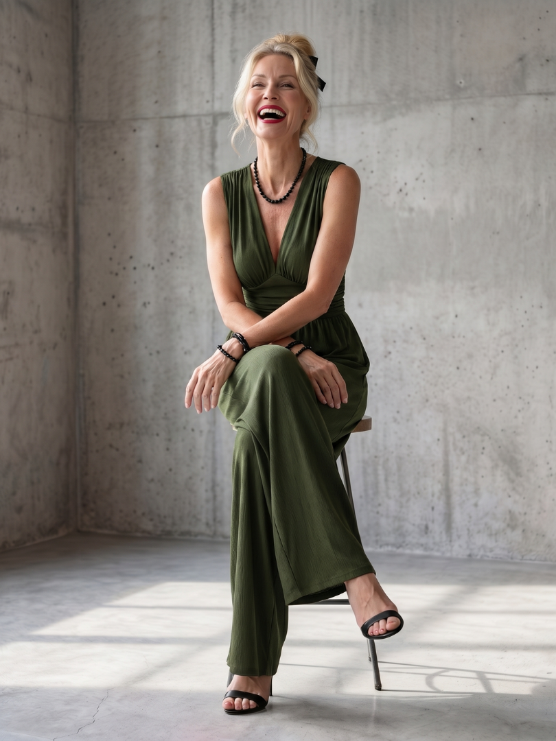 Vincenza | Elegant Deep V-Neck Jumpsuit for Women – Flattering Wide Leg Design 5