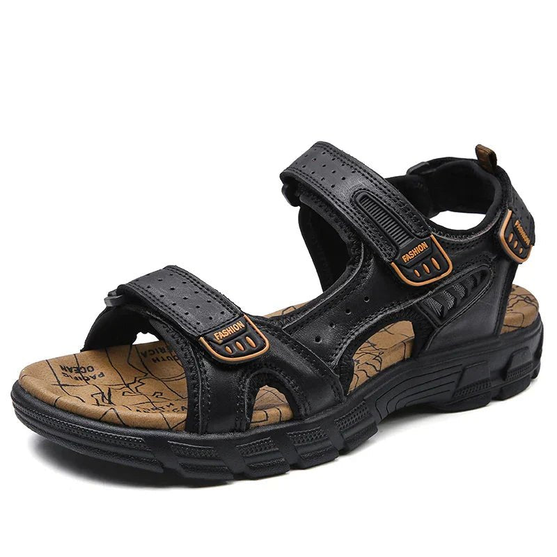 William | Men's Orthopedic Comfortable Sandals Velcro Leather Open-Toe 0