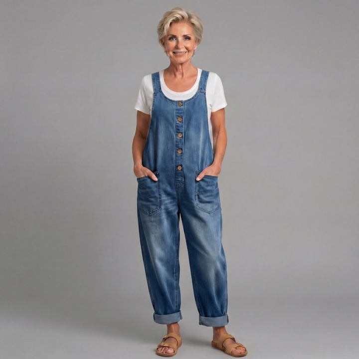 Winifred | Vintage-Inspired Relaxed Fit Denim Overalls for Women 0