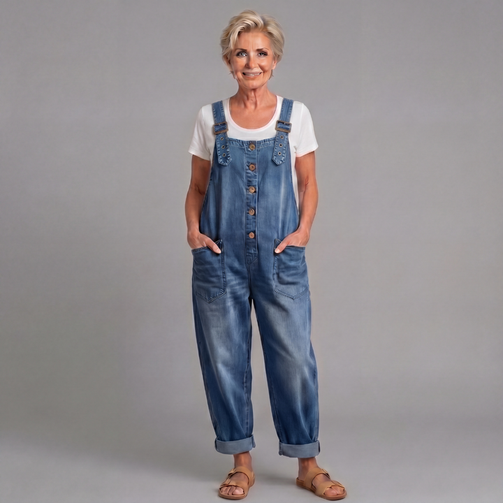 Winifred | Vintage-Inspired Relaxed Fit Denim Overalls for Women 3