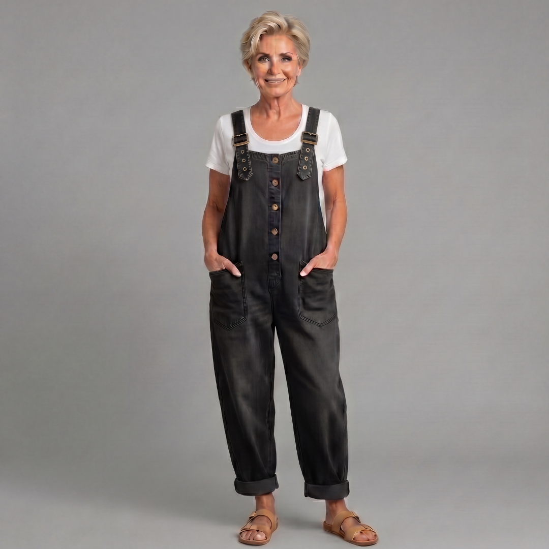 Winifred | Vintage-Inspired Relaxed Fit Denim Overalls for Women 4