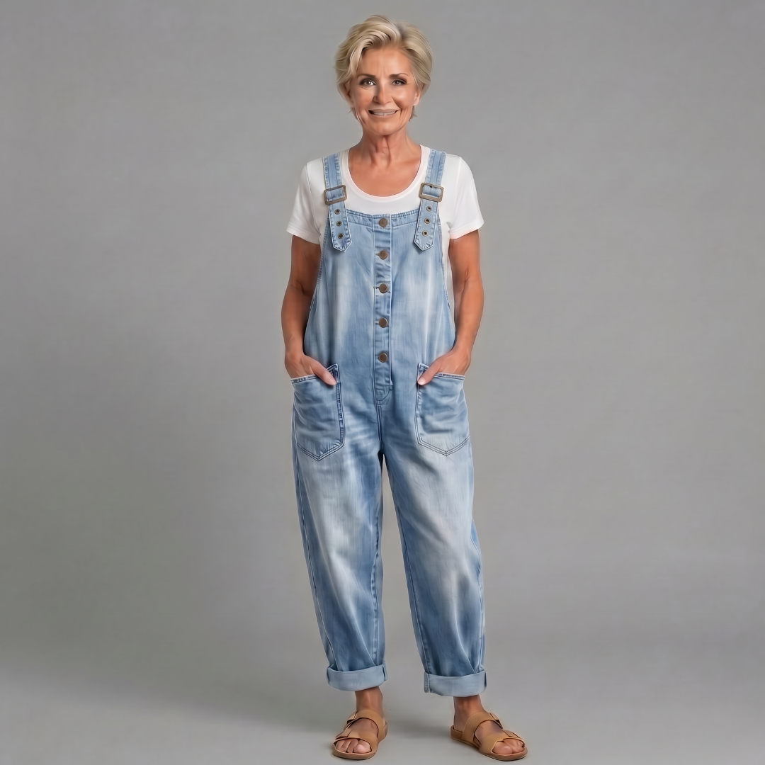 Winifred | Vintage-Inspired Relaxed Fit Denim Overalls for Women 5