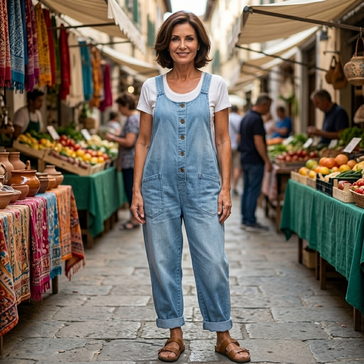 Winifred | Vintage-Inspired Relaxed Fit Denim Overalls for Women 6
