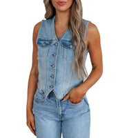 Harper | Stilvolle und vielseitige Jeansweste mit Knöpfen