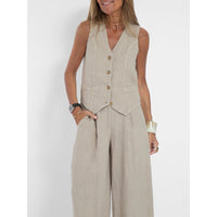 Florence | Elegant And Breathable Linen Vest Set