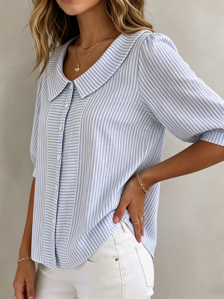 Xandria | Elegant Striped Blouse for Women – Versatile &amp; Comfortable Plus Size Tops 2