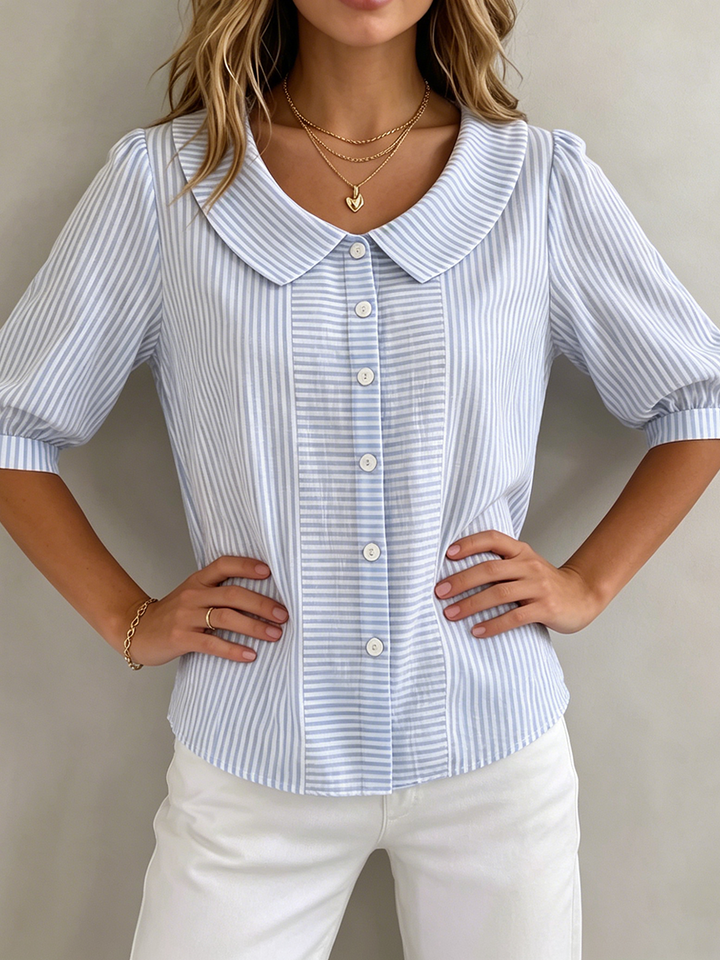 Xandria | Elegant Striped Blouse for Women – Versatile &amp; Comfortable Plus Size Tops 3