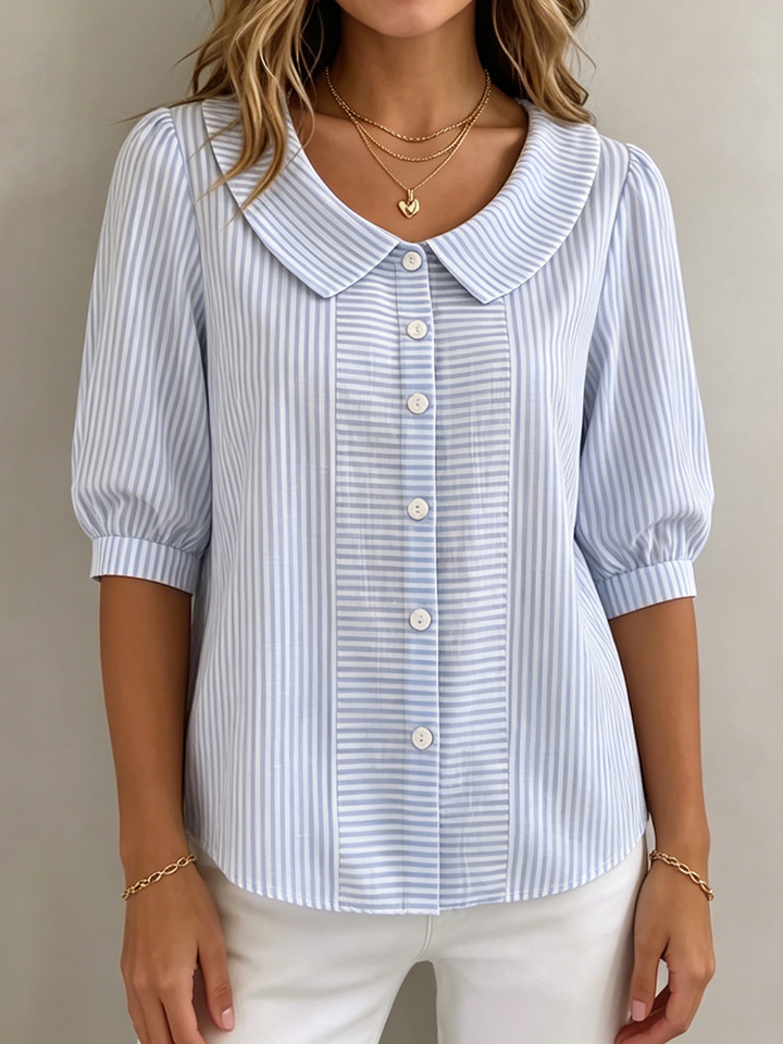 Xandria | Elegant Striped Blouse for Women – Versatile &amp; Comfortable Plus Size Tops 4