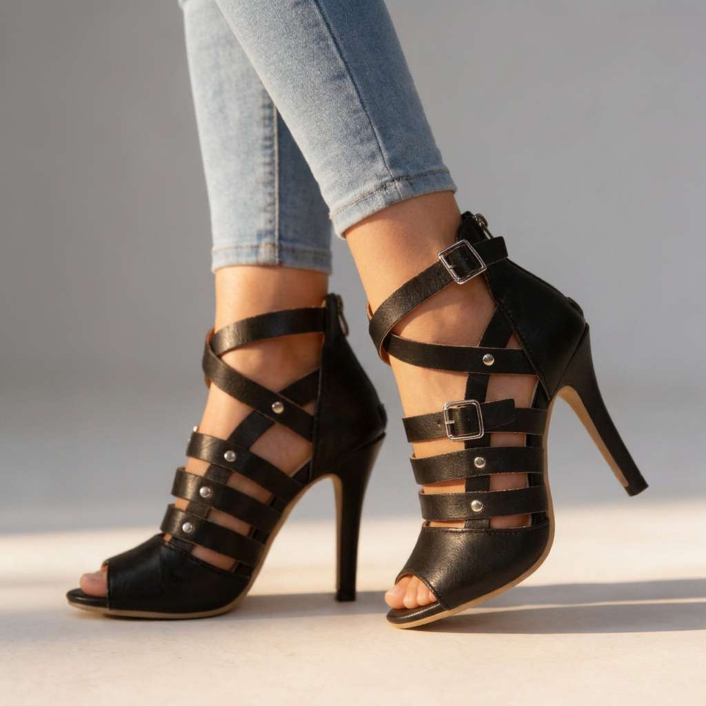 Xanthe | Gladiator Sandal Stiletto Heels Strappy Summer Style 0