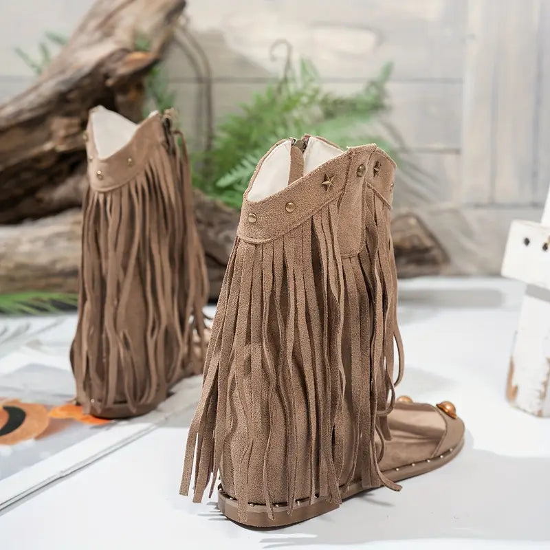 Zara | Bold & Stylish Women’s Fringe Ankle Sandals for Elegant Summer Look 7