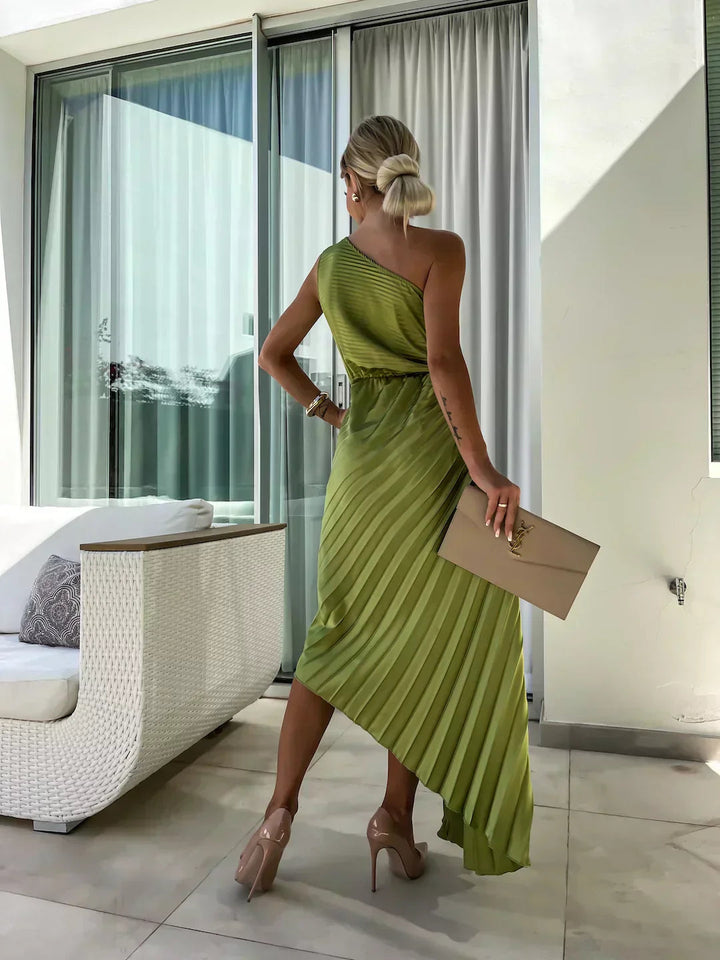 Zarae | One Shoulder Midi Dress Elegant Wedding Guest Summer Style 3