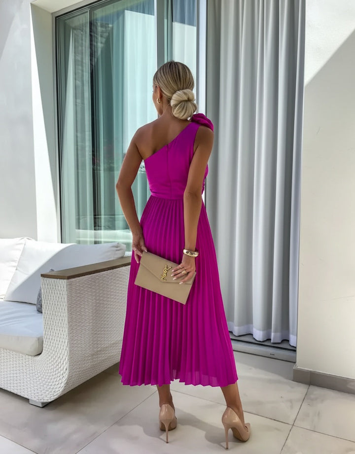 Zarae | One Shoulder Midi Dress Elegant Wedding Guest Summer Style 7