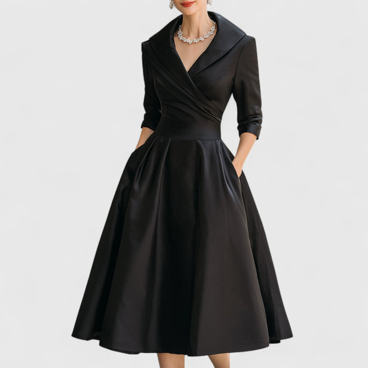 Zelina | Elegant Midi Dress with Sleeves for Women 1