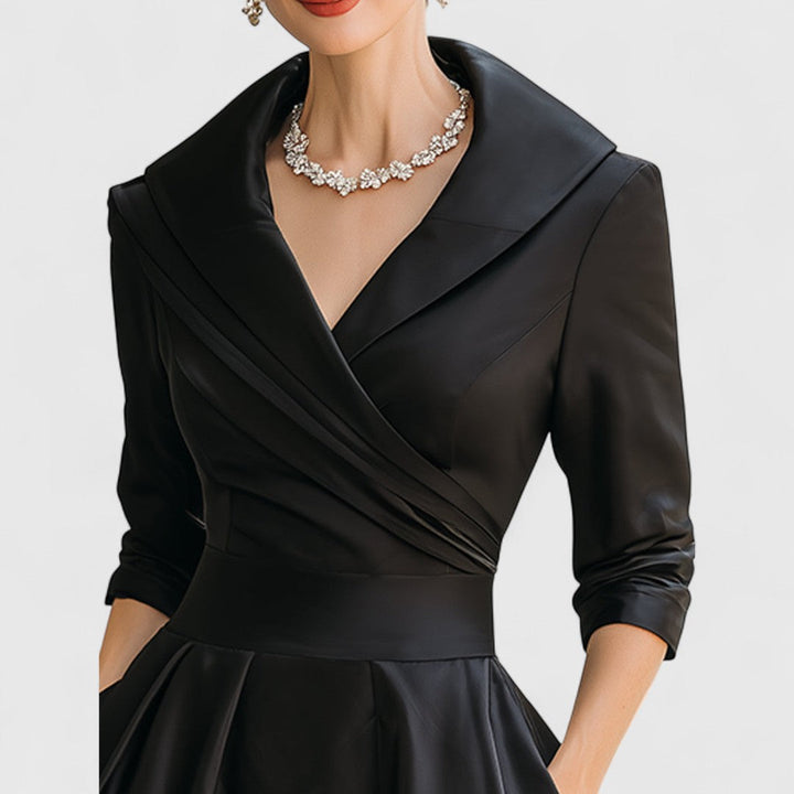 Zelina | Elegant Midi Dress with Sleeves for Women 5