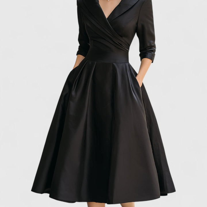 Zelina | Elegant Midi Dress with Sleeves for Women 6
