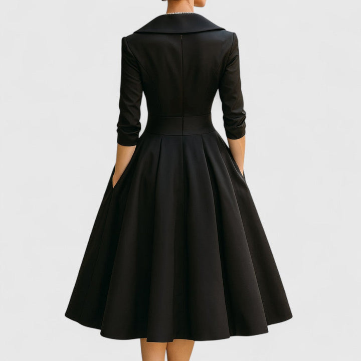 Zelina | Elegant Midi Dress with Sleeves for Women 7