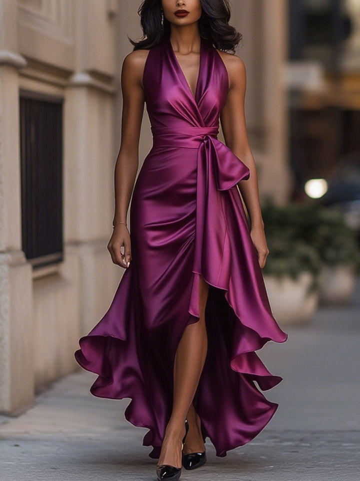 Zelina | Elegant Wrap Evening Maxi Dress 10