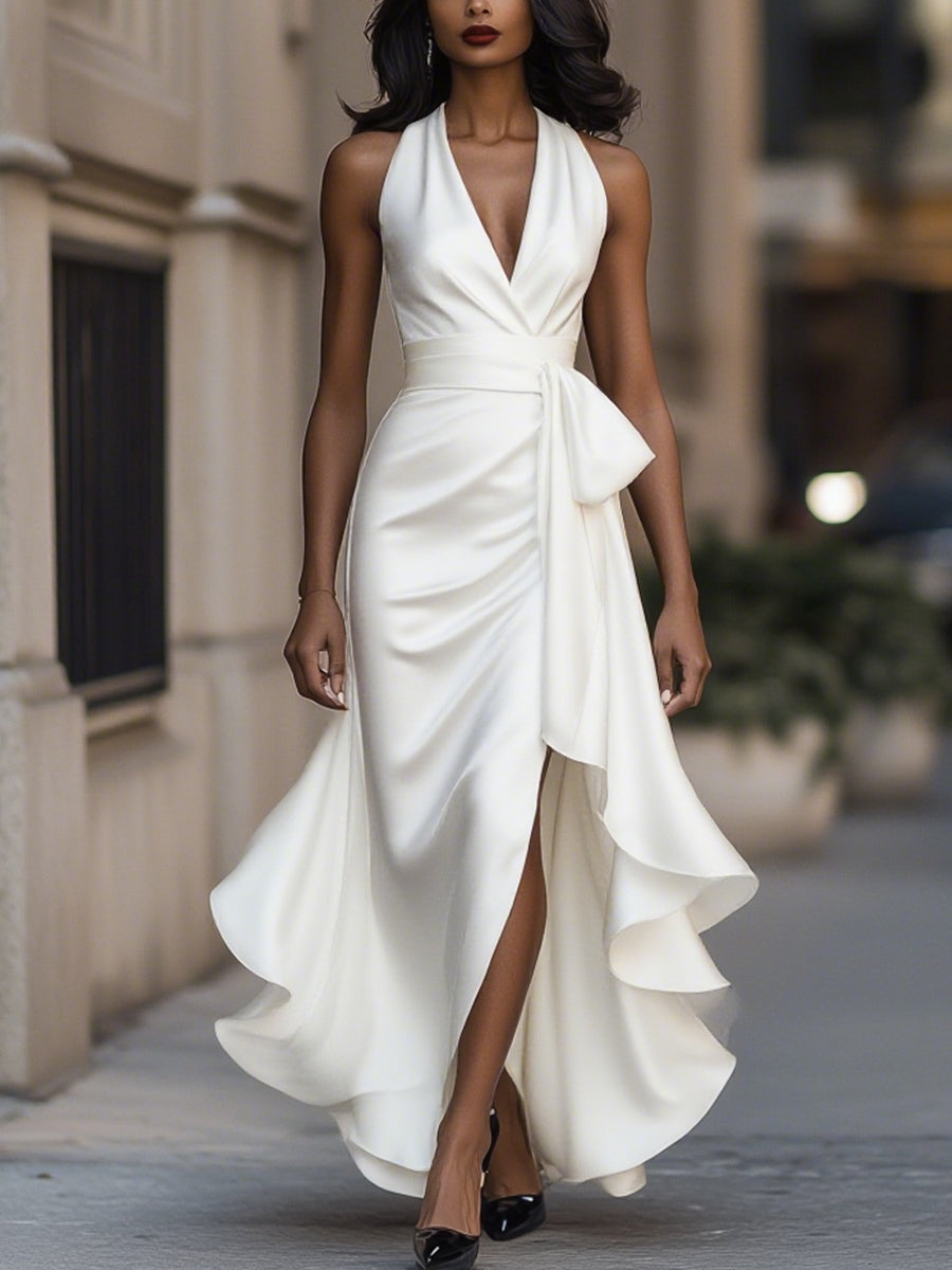 Zelina | Elegant Wrap Evening Maxi Dress 7