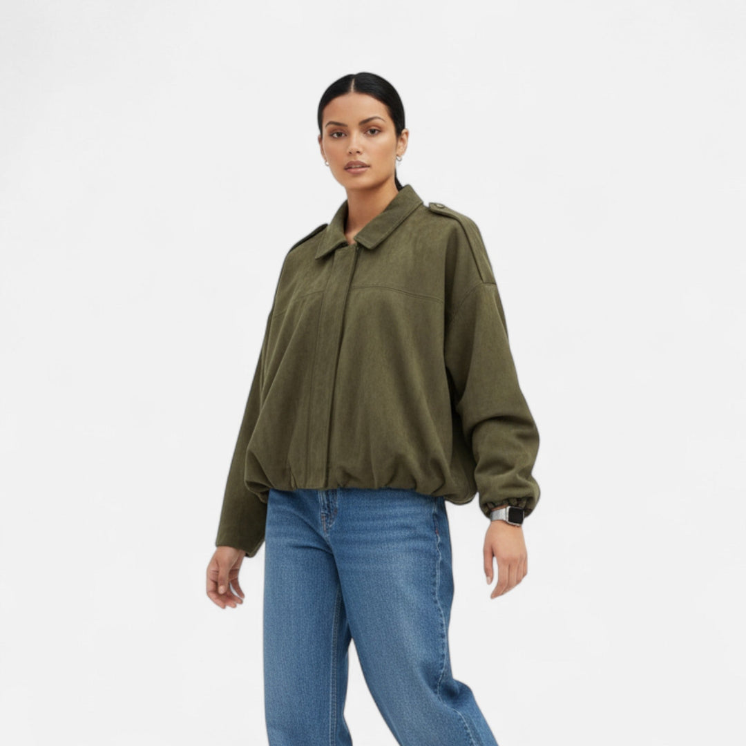 Zerina | Women’s Faux Suede Bomber Jacket 1