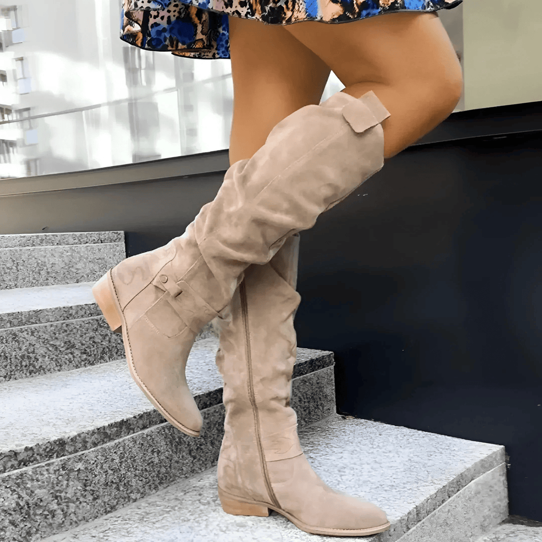 Zes | Stylish Suede Knee Boots 0