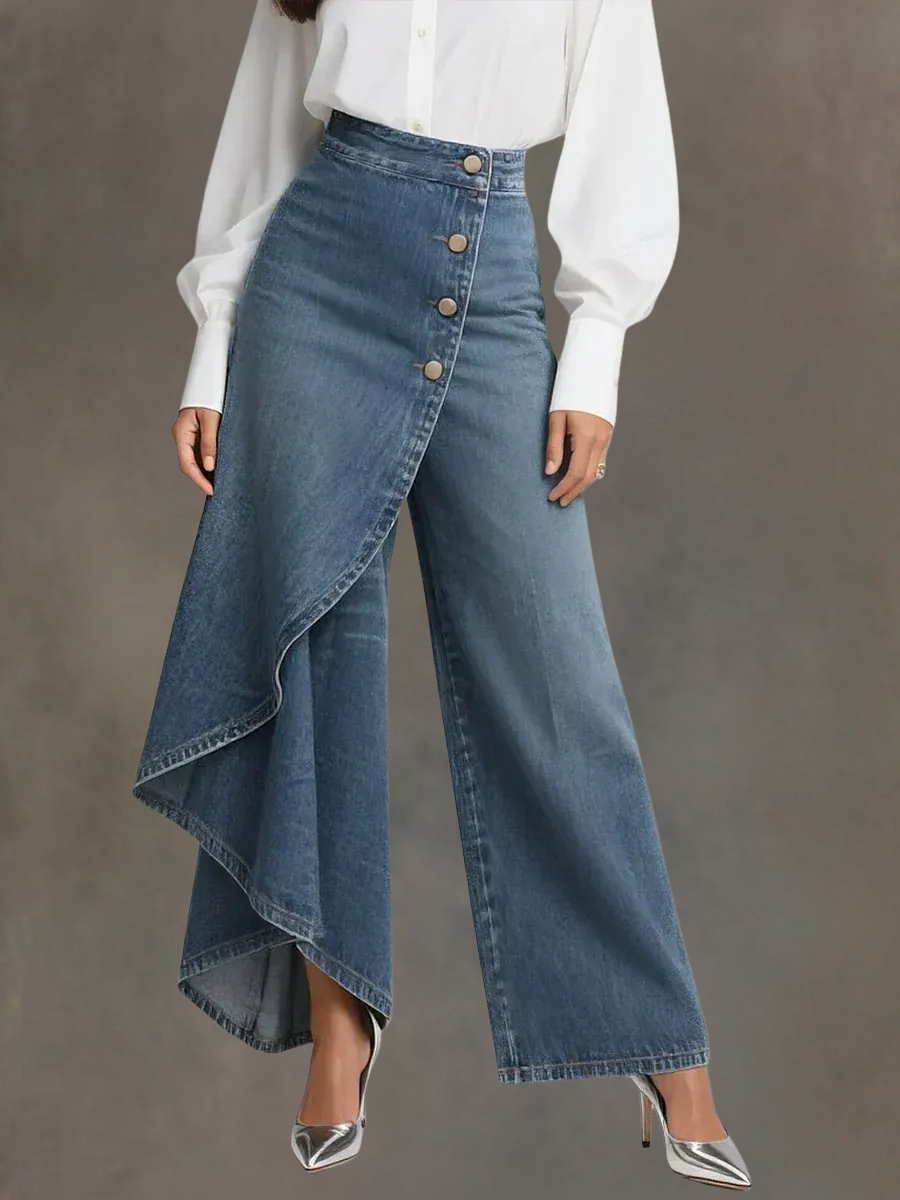 Zyra | Stylish High-Waisted Relaxed Fit Wide-Leg Jeans 1