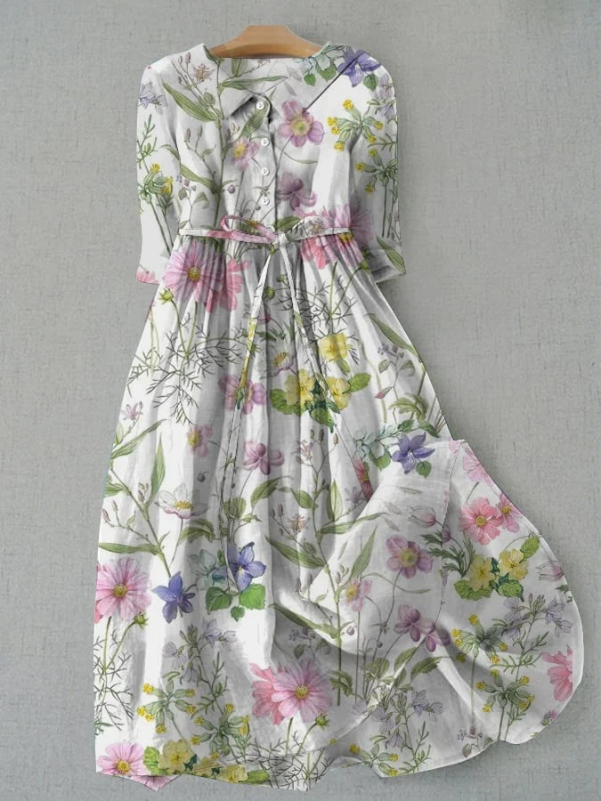 Zyra | Vintage Floral A-Line Women's Dress 0