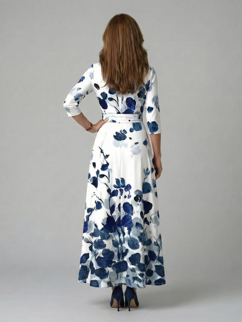 Celine | Midi Dress – Floral Cross Wrap Style for Women