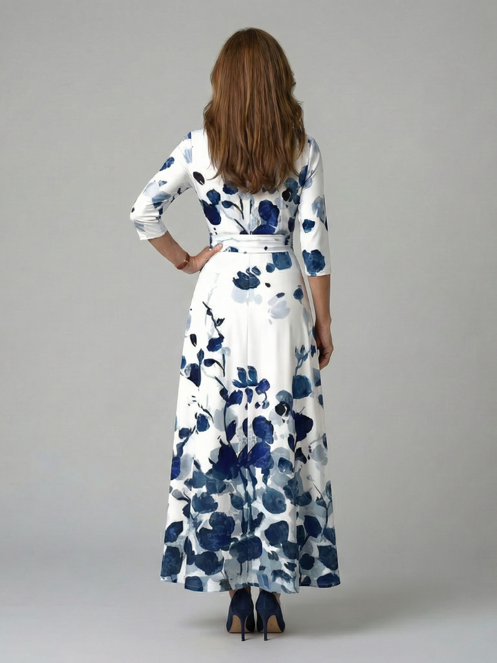 Celine | Midi Dress – Floral Cross Wrap Style for Women