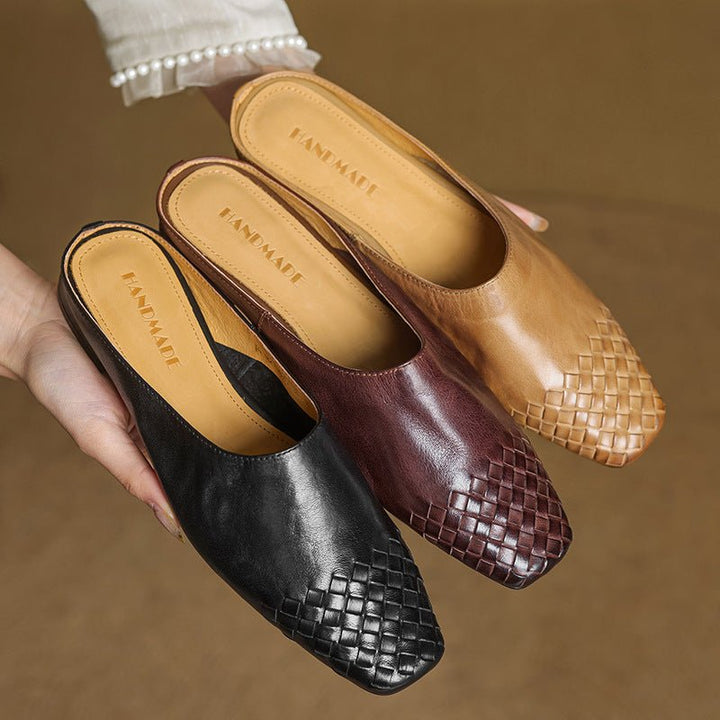 Mia | Zoccoli slip-on in pelle intrecciata, eleganti e comodi