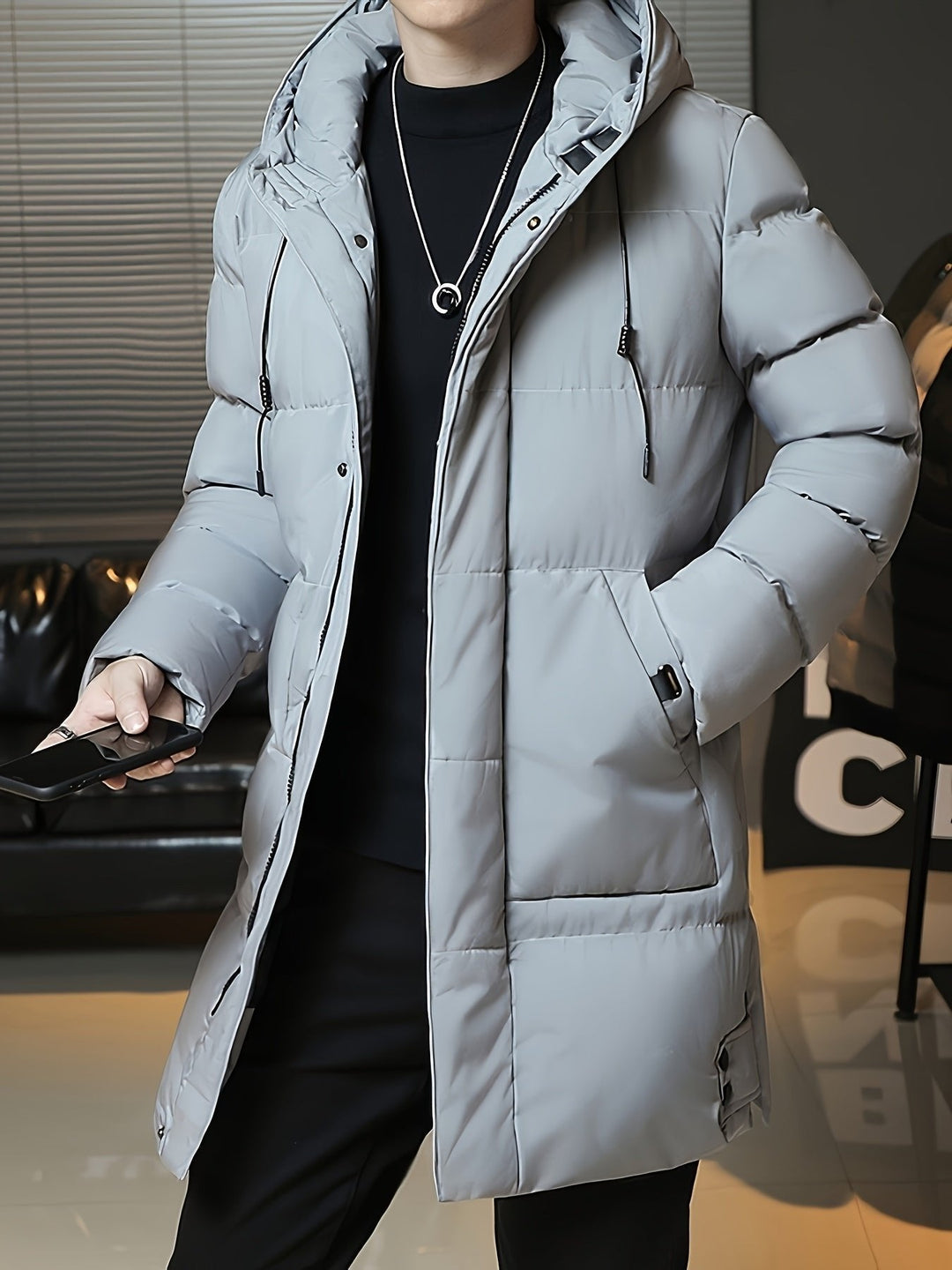 Donovan | Longline Puffer Coat – Stylish Hooded Design for Men