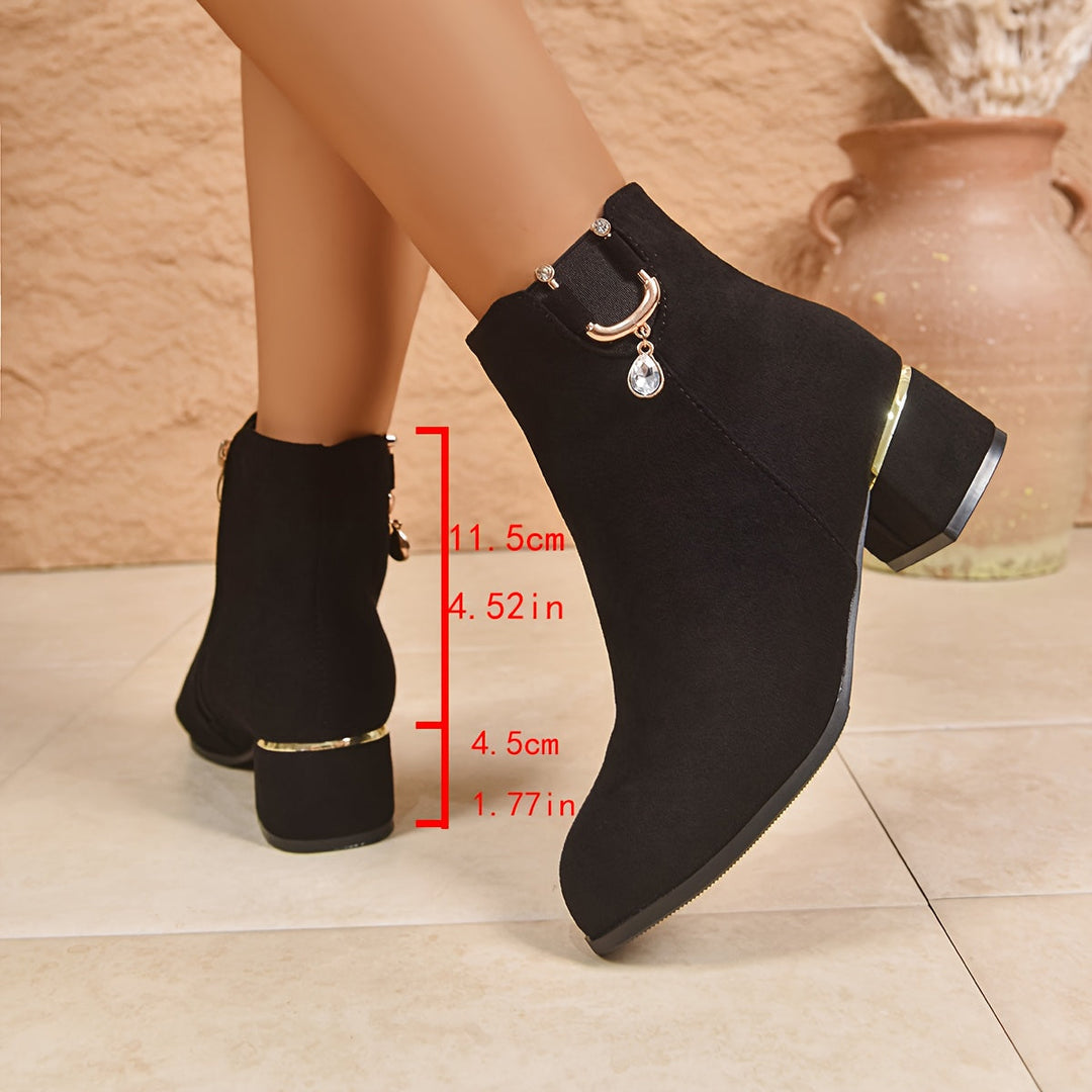 Hazel | Schicke Chelsea-Stiefeletten aus braunem Veloursleder