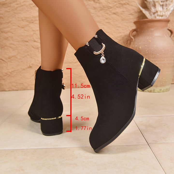 Hazel | Schicke Chelsea-Stiefeletten aus braunem Veloursleder