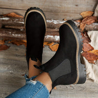 Millicent | Stylish Chunky Chelsea Boots with a Soft Faux Suede Finish