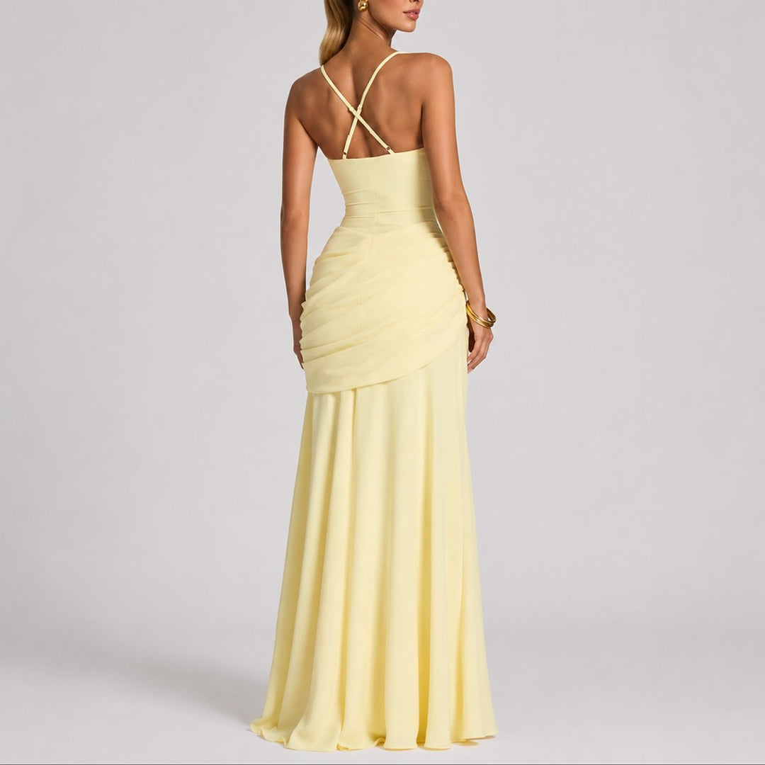 Grace | Elegantes und leichtes gerafftes Maxikleid für Herbsthochzeiten