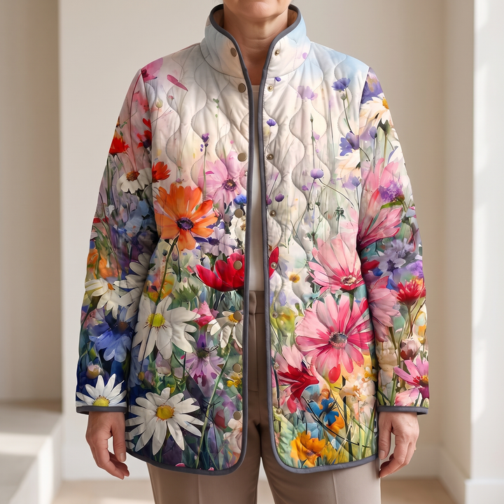 Mira | Quilted Jacket – Lightweight Floral Design for Women