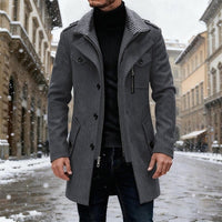 William | Modern Double-Breasted Trench Coat For Men
