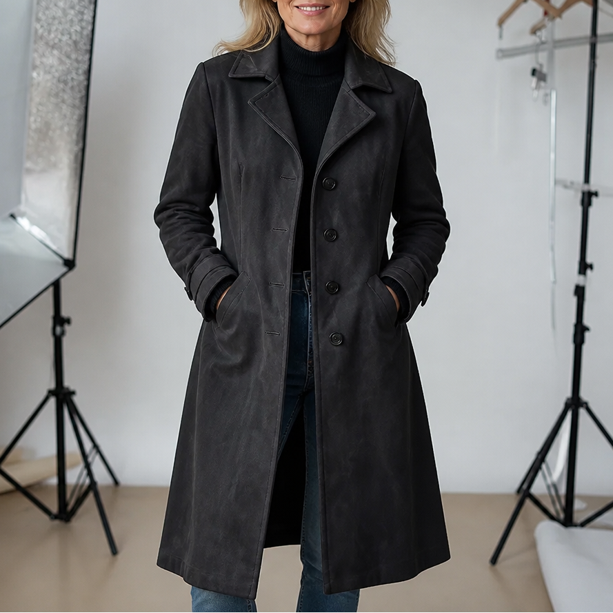 Draperie | Suede Trench Coat – Soft Unstructured Style