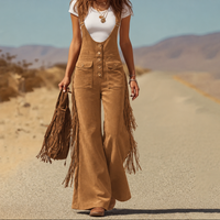 Scarlett | Stylish Faux-Suede Fringe Wide-Leg Jumpsuit
